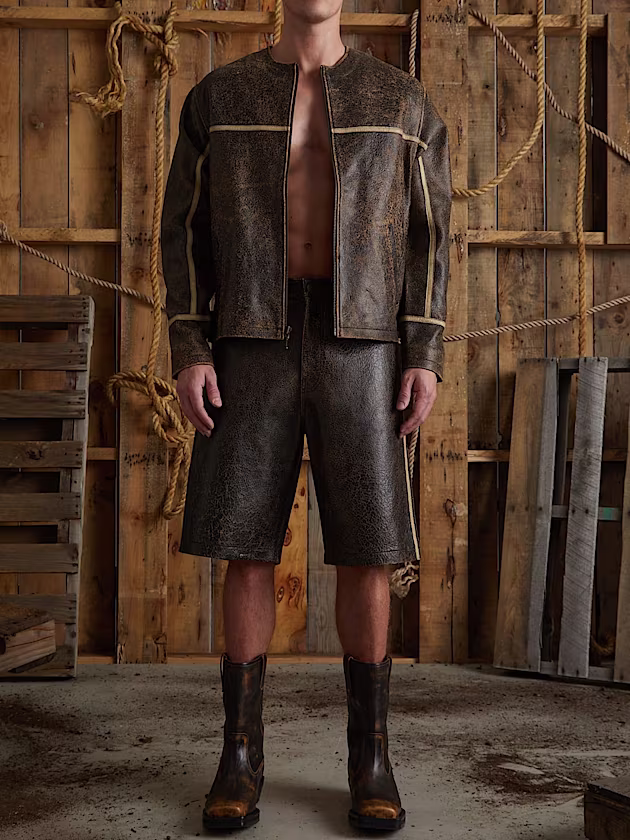 Crackle leather shorts - GUESS