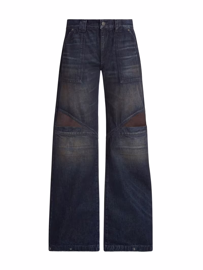 Low rise wide leg denim pant - GUESS