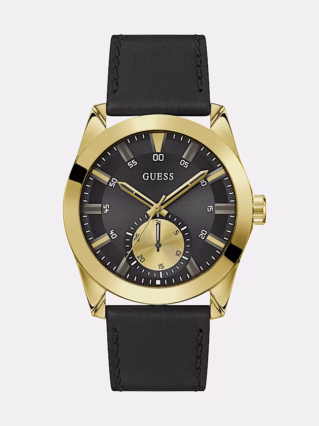 Genuine Leather multi-function watch - GUESS