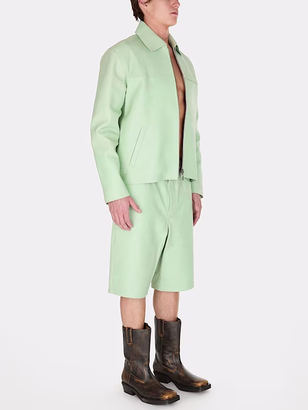 Crackled leather jacket - GUESS