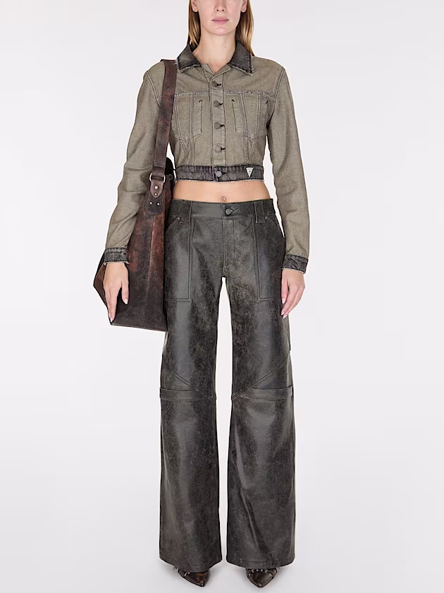 Wide leg crackled jeans - GUESS