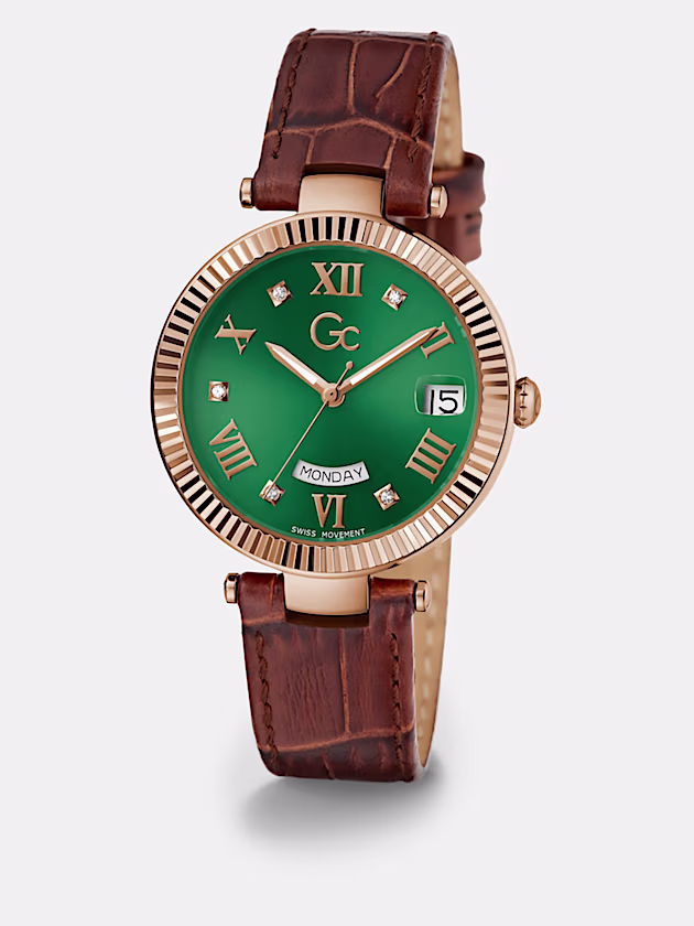GC leather analogue watch - GUESS