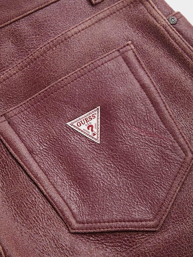 Mid rise flared leather pant - GUESS