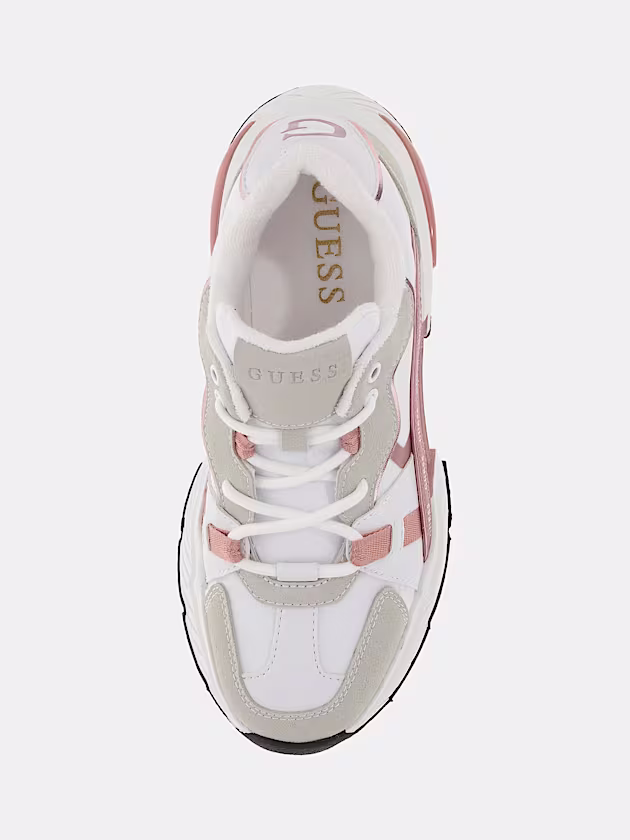 Carrli suede-insert running shoe - GUESS