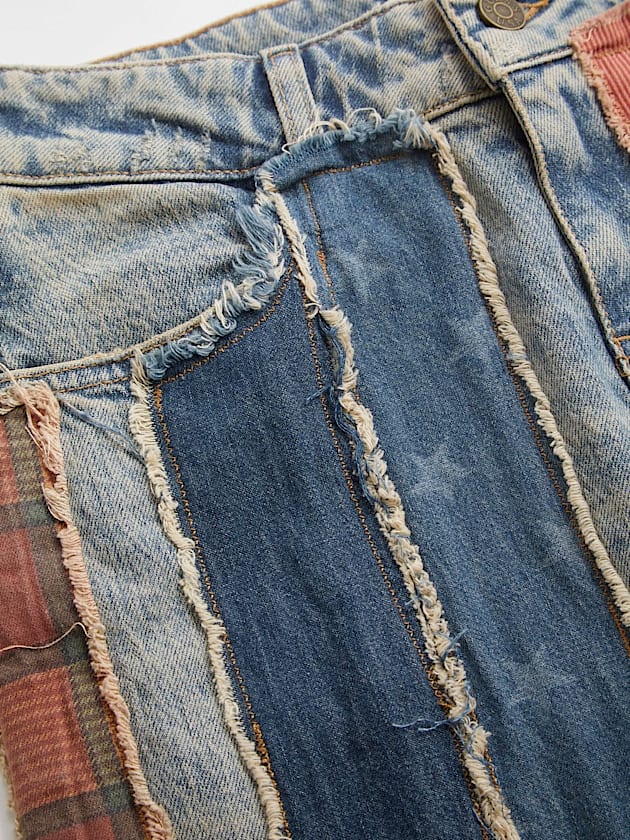 Mid rise wide leg denim pant - GUESS