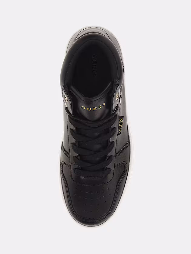 Linzy mixed-leather high sneakers - GUESS