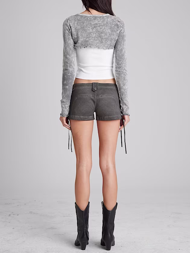 Aged Waffle Crop Top - GUESS