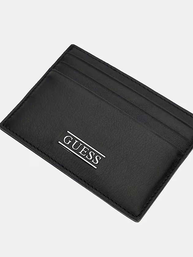 New Boston genuine leather credit card holder - GUESS
