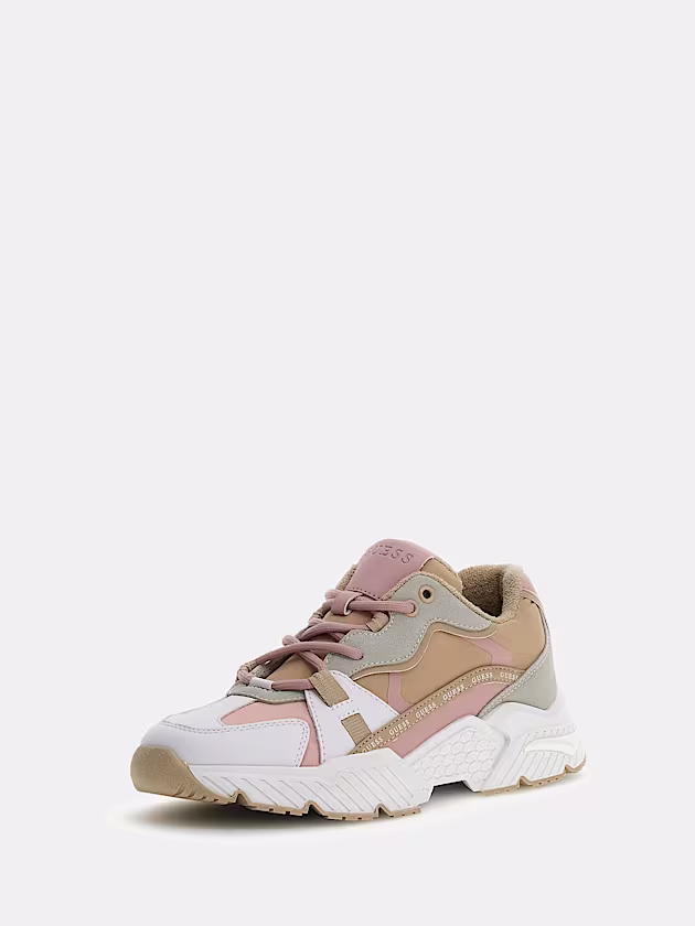 Carrli suede-insert running shoe - GUESS