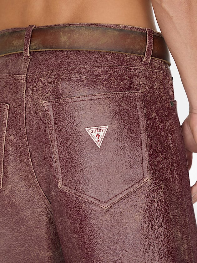 High rise leather shorts - GUESS