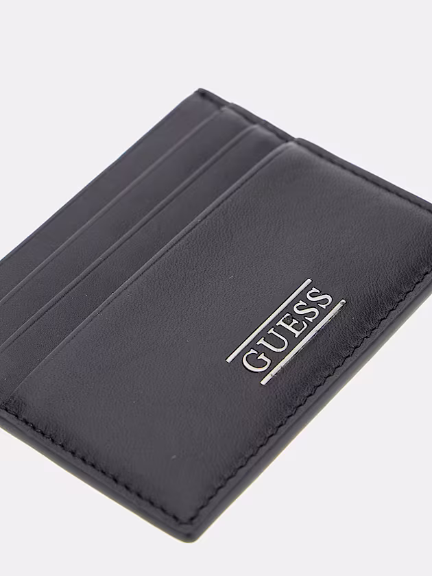 New Boston genuine leather credit card holder - GUESS