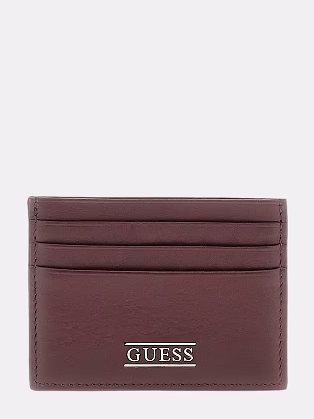 New Boston genuine leather credit card holder - GUESS