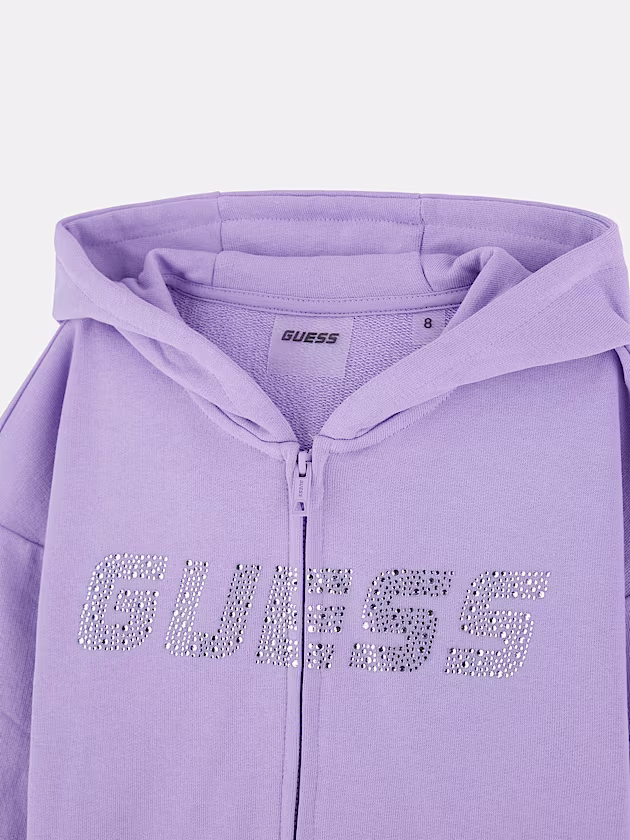 Rhinestones cropped sweatshirt - GUESS