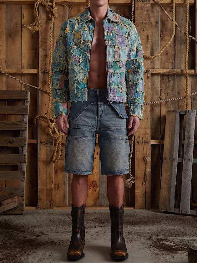 Patchwork print denim jacket - GUESS