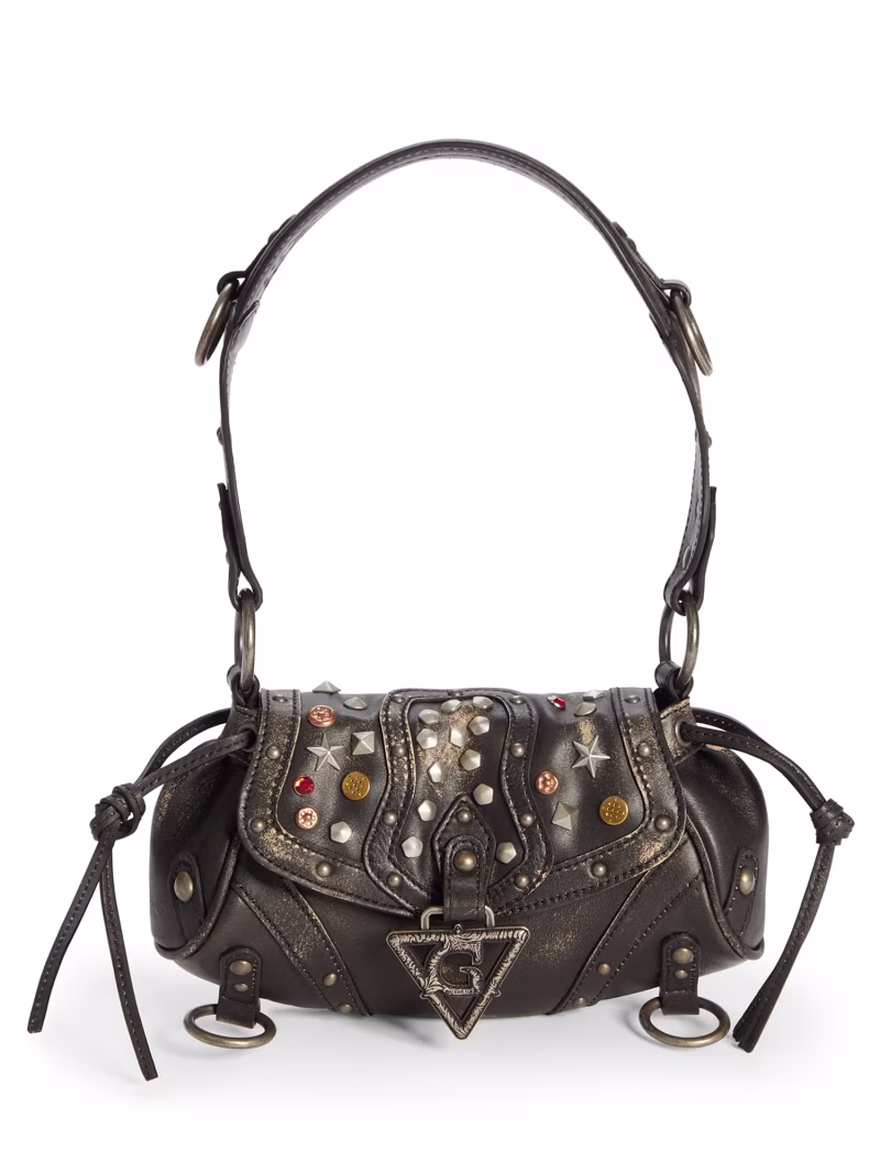 Genuine leather mini shoulder bag - GUESS