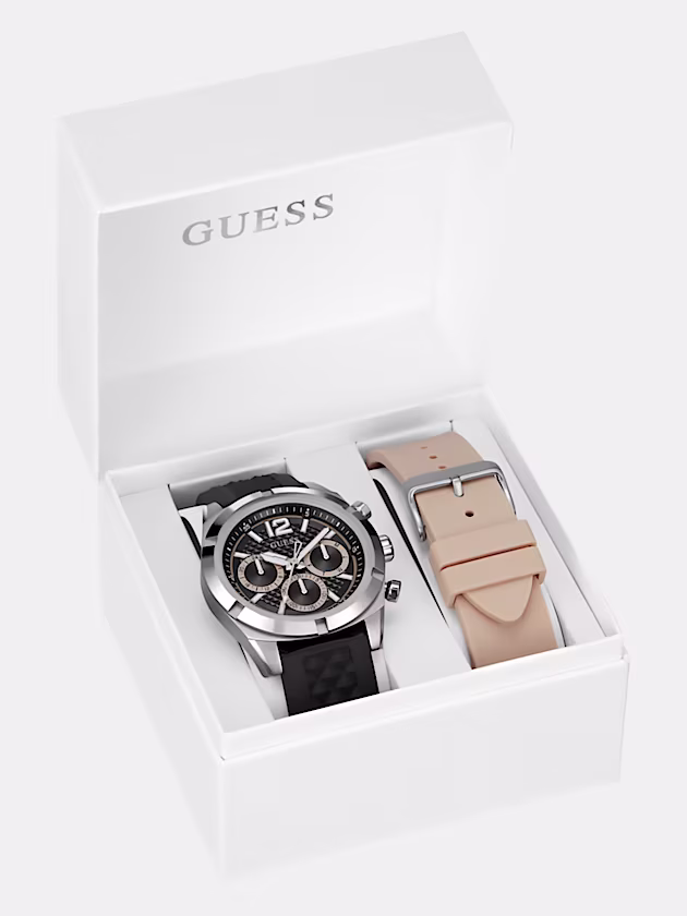 Multi-function watch with interchangeable strap - GUESS