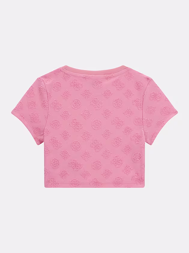 Peony and 4G logo jacquard t-shirt - GUESS