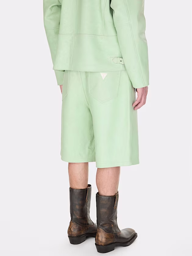 Crackled leather shorts - GUESS