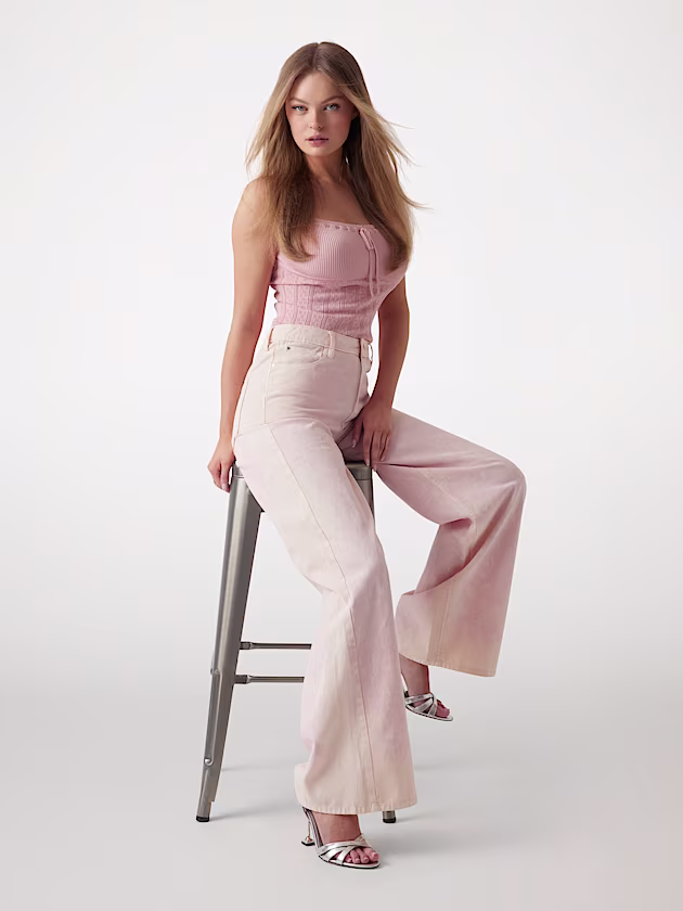 Bellflower wide-leg twill pants - GUESS