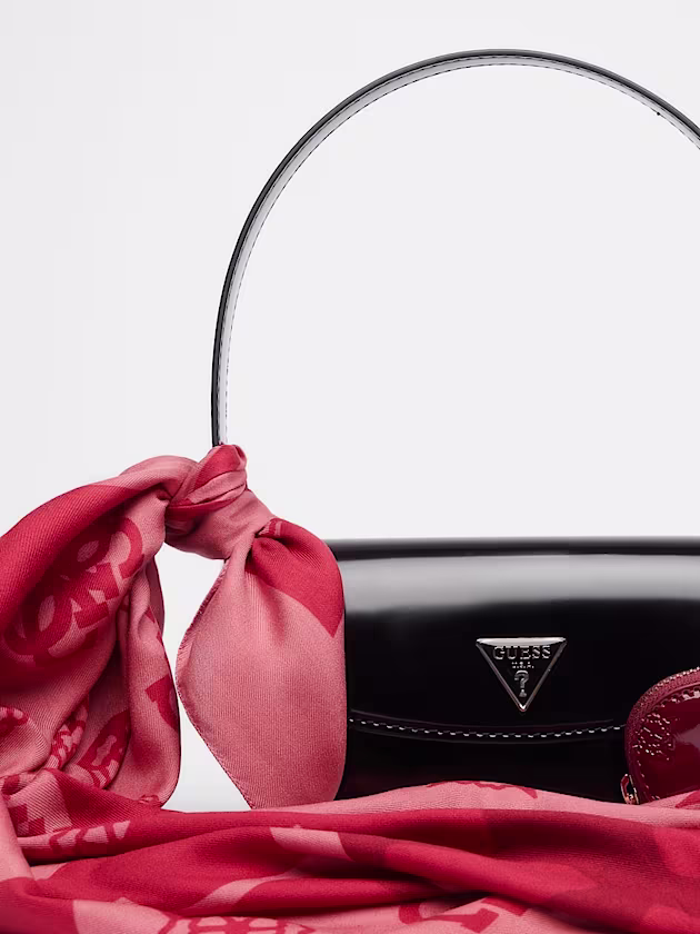 Logo and hearts viscose kefiah - GUESS