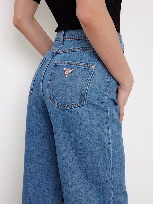 High rise wide leg denim pant - GUESS