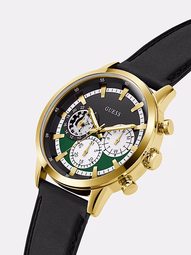 Multi-function genuine leather watch - GUESS