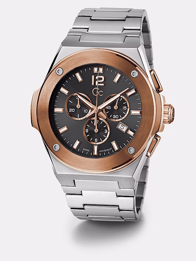 Gc steel chronograph watch - GUESS