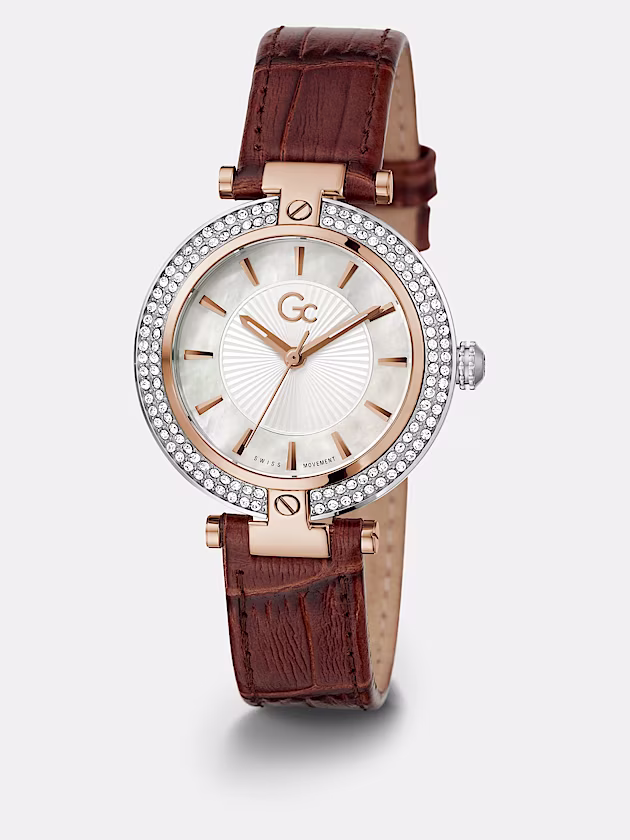GC leather analogue watch - GUESS