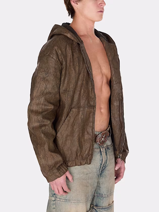 Crackled hooded jacket - GUESS