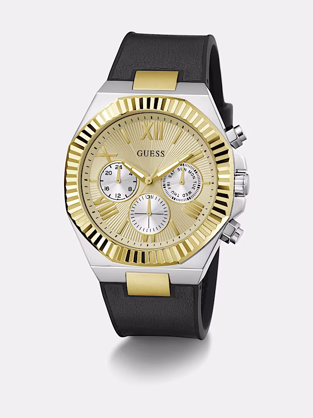 Genuine Leather multi-function watch - GUESS