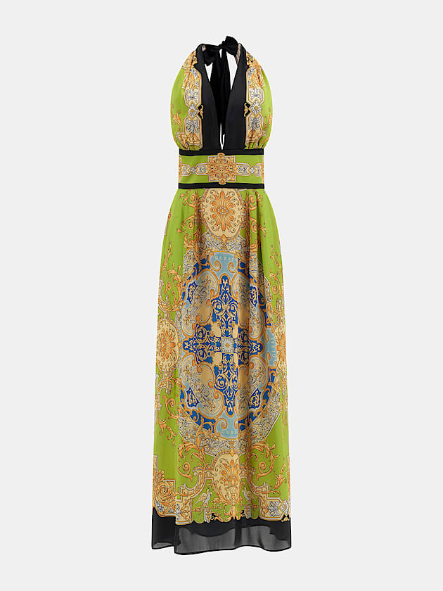 Baroque print long dress - GUESS