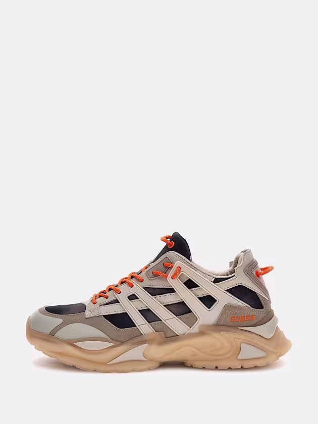 Belluno leather-blend running shoe - GUESS