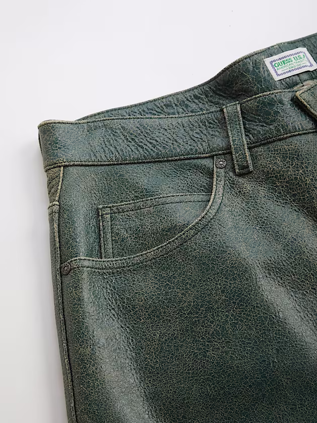 Mid rise flared leather pant - GUESS