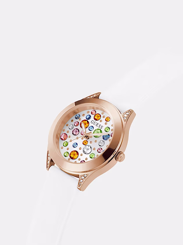 Analogue watch with crystal appliqué detailing - GUESS