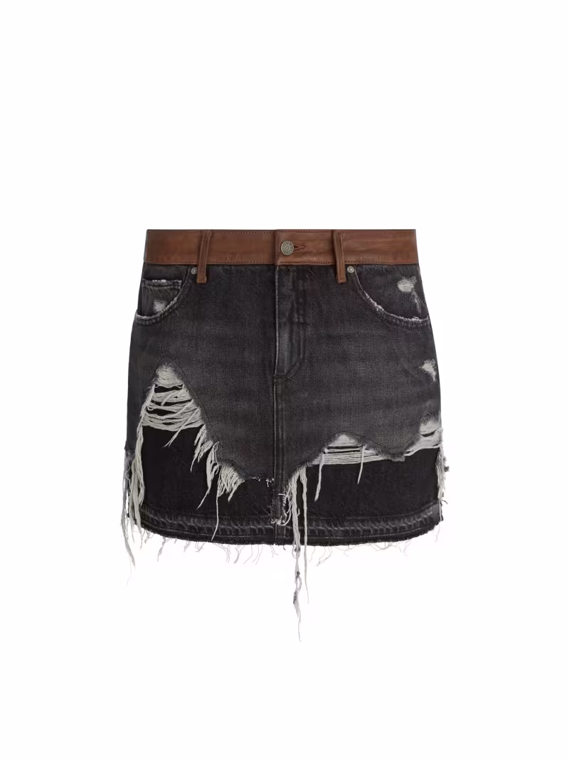 Overlayered denim mini skirt - GUESS