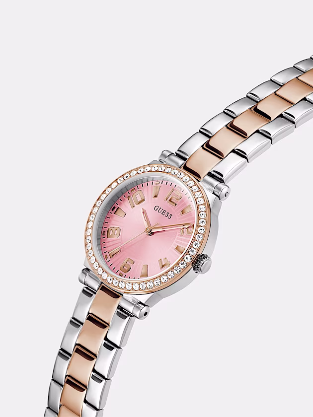 Analogue watch with crystal appliqué detailing - GUESS