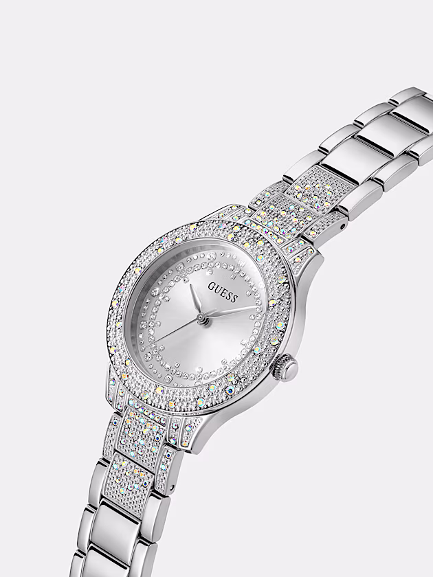 Analogue watch with crystal appliqué detailing - GUESS