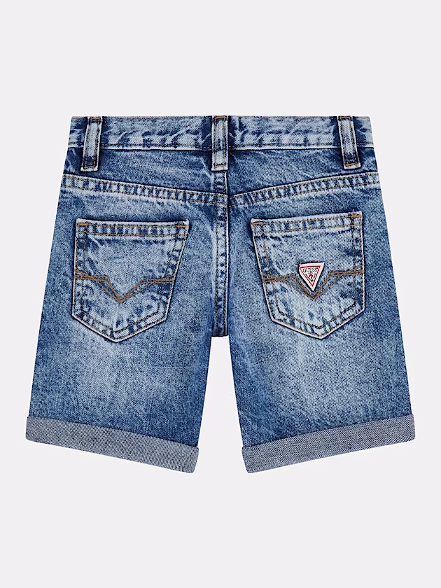 Triangle logo denim shorts - GUESS