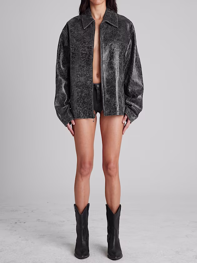 Crackle leather jacket - GUESS