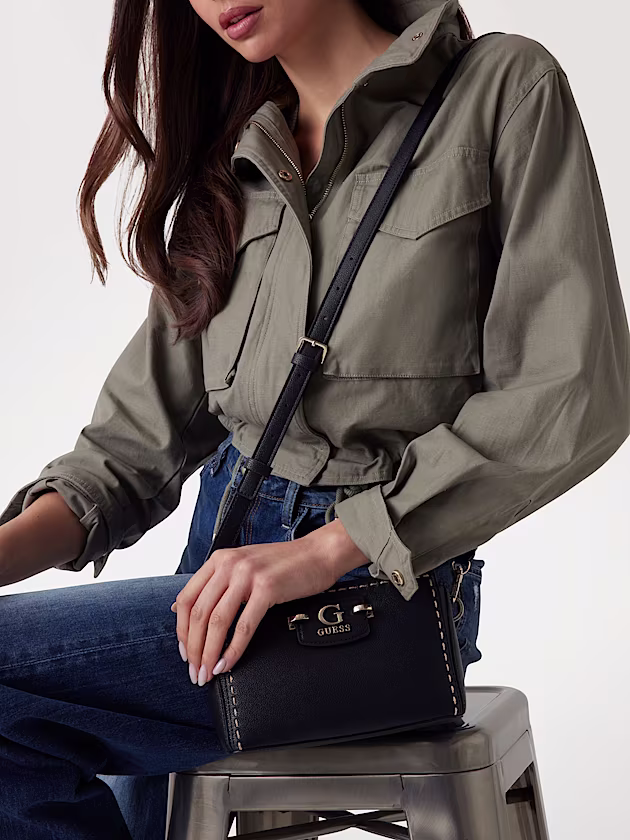 Nastra stitch-detail mini crossbody - GUESS