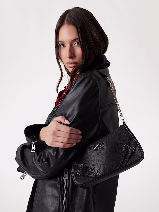 Bramina Saffiano Shoulder Bag - GUESS