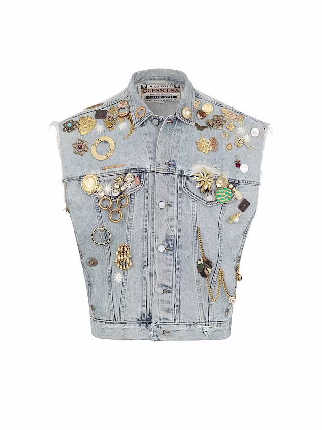 Denim vest with embellishment - GUESS