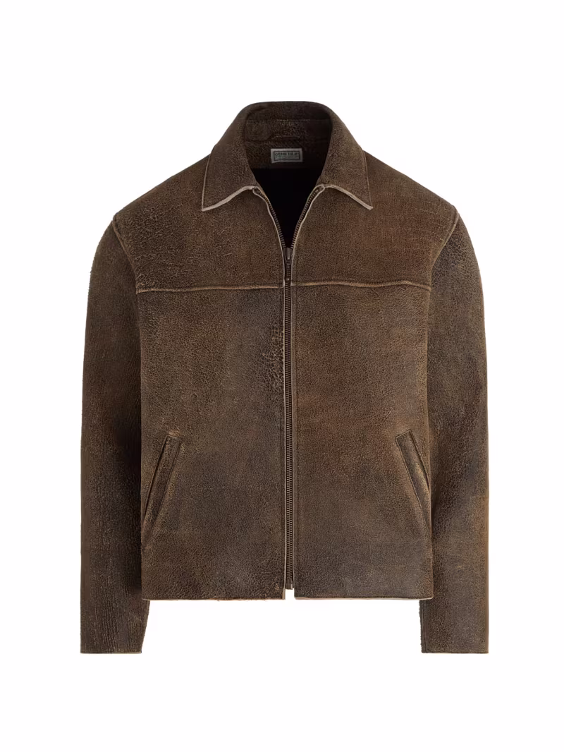 Crackled leather jacket - GUESS