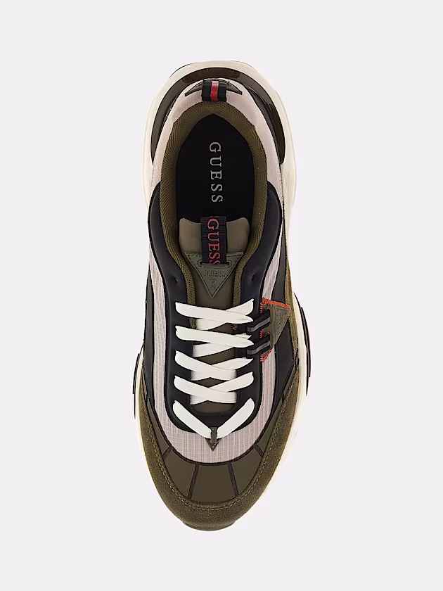 Valencia suede-blend running shoe - GUESS