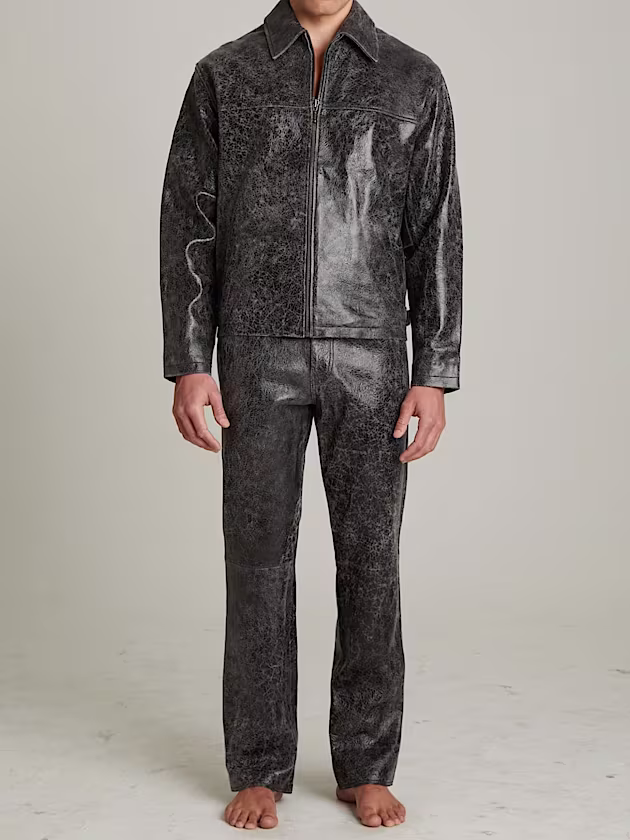 Crackle leather jacket - GUESS