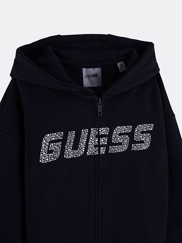 Rhinestones cropped sweatshirt - GUESS