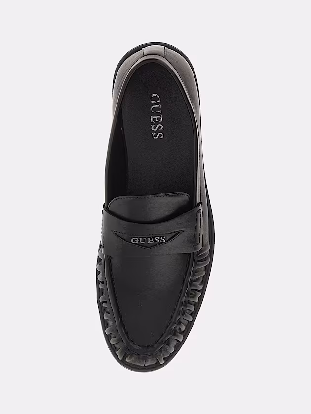 Osaka leather-blend moccasin - GUESS