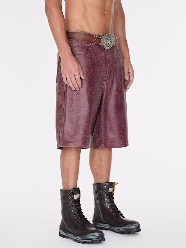 High rise leather shorts - GUESS