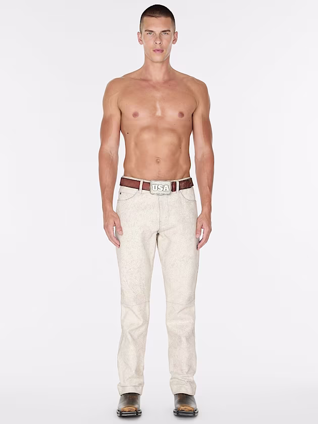 Mid rise flared leather pant - GUESS