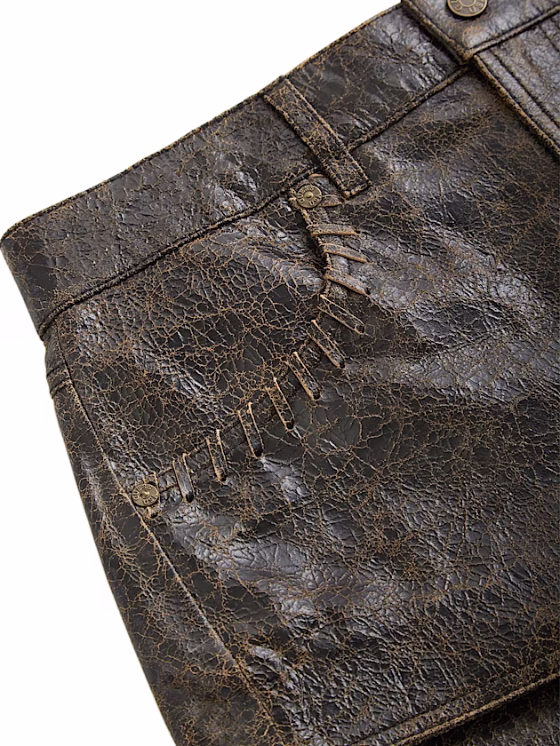 Crackle leather shorts - GUESS